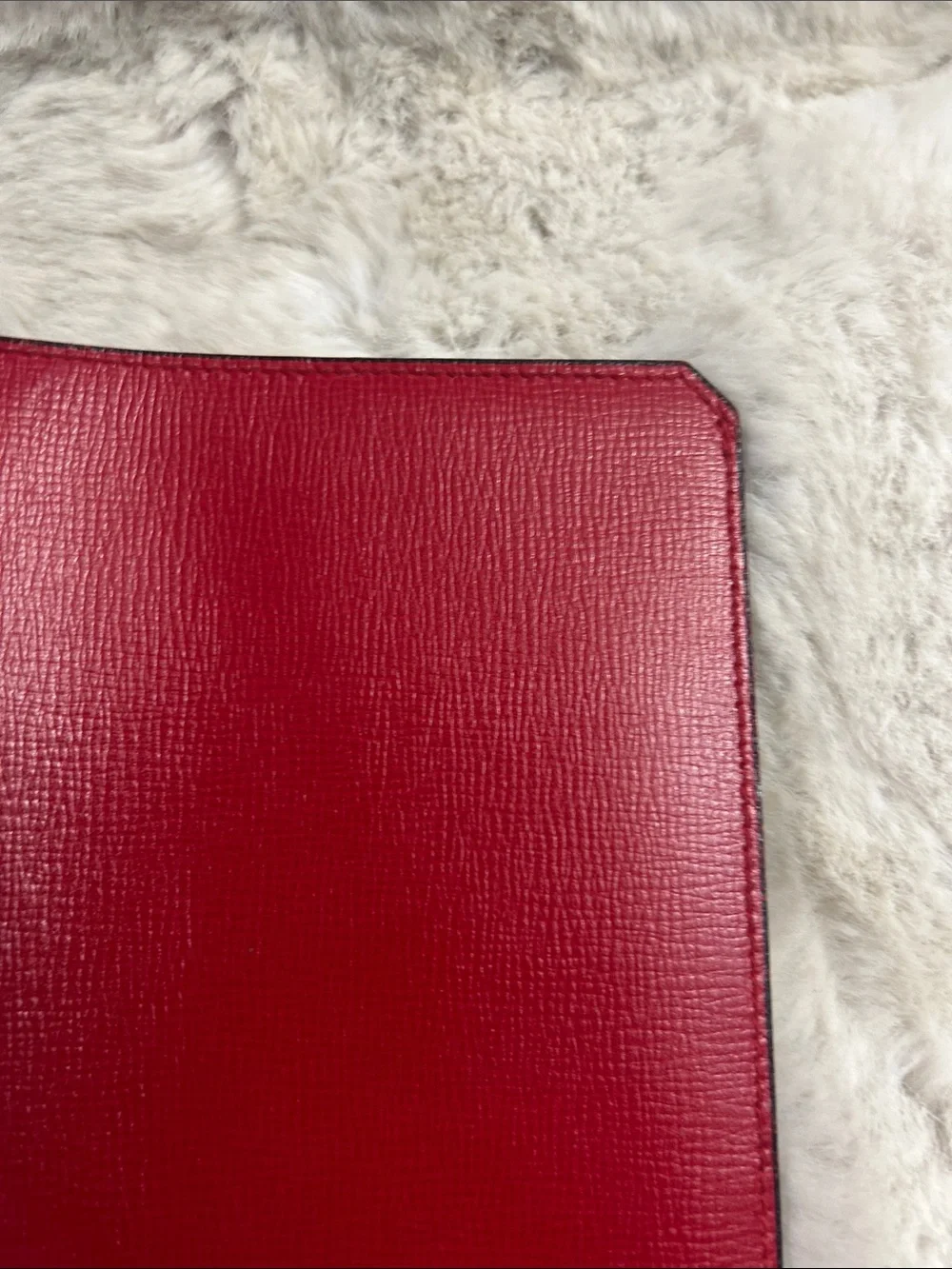 Valextra long red leather travel wallet Passport holder Retail $550